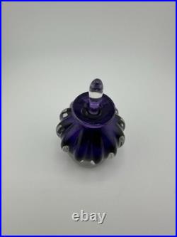 Vintage Hand Blown Purple Glass Perfume Bottle Signed 4.25 ICCAN Gallery CA