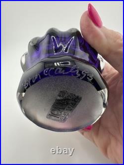 Vintage Hand Blown Purple Glass Perfume Bottle Signed 4.25 ICCAN Gallery CA