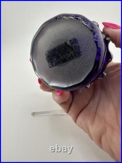 Vintage Hand Blown Purple Glass Perfume Bottle Signed 4.25 ICCAN Gallery CA