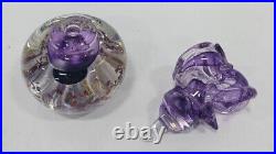 Vintage Hand blown Glass'Ribbon' Purple With Gold Flakes MURANO Perfume Bottle