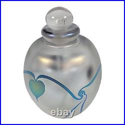 Vintage Heart EICKHOLT 1988 Iridescent Art Glass Pulled Feather Perfume Bottle