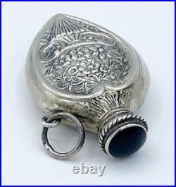 Vintage Heart Sterling Silver Chatelaine Perfume Bottle with Vase of Flowers Vintage Heart Sterling Silver Chatelaine Perfume Bottle with Vase of Flowers