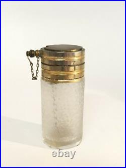 Vintage Heavy Cut Glass Unique Style Beautiful Design Perfume Bottle. G14-138