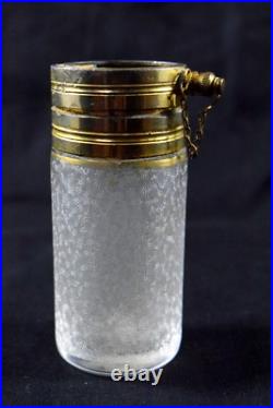 Vintage Heavy Cut Glass Unique Style Beautiful Design Perfume Bottle. G14-138