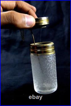 Vintage Heavy Cut Glass Unique Style Beautiful Design Perfume Bottle. G14-138
