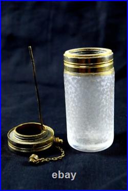 Vintage Heavy Cut Glass Unique Style Beautiful Design Perfume Bottle. G14-138