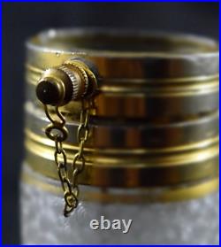 Vintage Heavy Cut Glass Unique Style Beautiful Design Perfume Bottle. G14-138