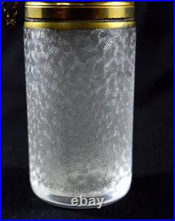 Vintage Heavy Cut Glass Unique Style Beautiful Design Perfume Bottle. G14-138