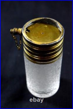Vintage Heavy Cut Glass Unique Style Beautiful Design Perfume Bottle. G14-138