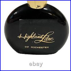 Vintage Highland Lilac of Rochester 1 FL. Oz. Perfume Glass Bottle Black RARE