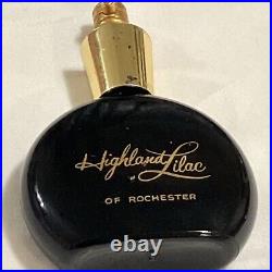 Vintage Highland Lilac of Rochester 1 FL. Oz. Perfume Glass Bottle Black RARE