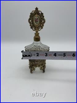 Vintage Hollywood Regency Ornate Gold Ormolu Perfume Bottle Crystal Dauber Vintage Hollywood Regency Ornate Gold Ormolu Perfume Bottle Crystal Dauber