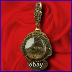 Vintage Huge Ormolu Filigree Regency Cherub Perfume Bottle Glass Dauber 9 x 4
