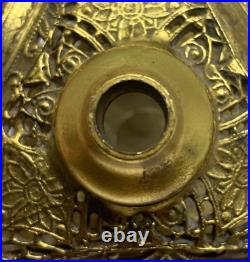 Vintage Huge Ormolu Filigree Regency Cherub Perfume Bottle Glass Dauber 9 x 4