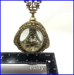 Vintage Huge Ormolu Filigree Regency Cherub Perfume Bottle Glass Dauber 9 x 4