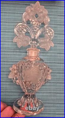 Vintage Imperial Glass/IRICE Perfume Bottles with Grape Leaf Stoppers 1930's-40s