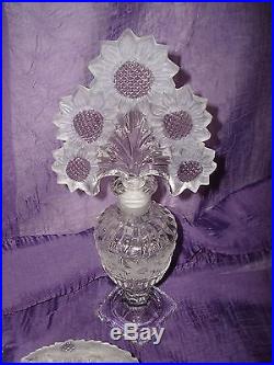Vintage Imperial Sunflower Vanity Set2 Perfume Bottles & Powder Jar Book Piece