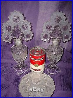 Vintage Imperial Sunflower Vanity Set2 Perfume Bottles & Powder Jar Book Piece
