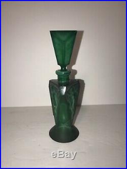 Vintage Ingrid Curt Schlevogt Art Deco Malachite Perfume Bottle Green Lady