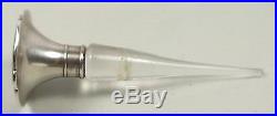Vintage Intaglio Cut Crystal Glass Cologne Perfume Bottle With Sterling Stopper