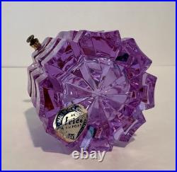 Vintage Irice Alexandrite Cut Glass Atomizer Perfume Bottle Neodymium Gold Roses