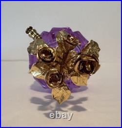 Vintage Irice Alexandrite Cut Glass Atomizer Perfume Bottle Neodymium Gold Roses Vintage Irice Alexandrite Cut Glass Atomizer Perfume Bottle Neodymium Gold Roses