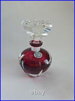 Vintage Irice Cut Glass Perfume Bottle Red & Clear Irving W Rice Co Vintage Irice Cut Glass Perfume Bottle Red & Clear Irving W Rice Co