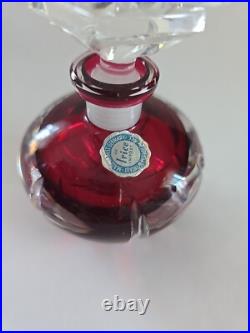 Vintage Irice Cut Glass Perfume Bottle Red & Clear Irving W Rice Co Vintage Irice Cut Glass Perfume Bottle Red & Clear Irving W Rice Co