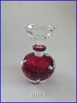 Vintage Irice Cut Glass Perfume Bottle Red & Clear Irving W Rice Co Vintage Irice Cut Glass Perfume Bottle Red & Clear Irving W Rice Co