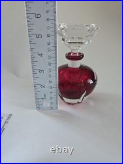 Vintage Irice Cut Glass Perfume Bottle Red & Clear Irving W Rice Co Vintage Irice Cut Glass Perfume Bottle Red & Clear Irving W Rice Co