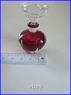 Vintage Irice Cut Glass Perfume Bottle Red & Clear Irving W Rice Co Vintage Irice Cut Glass Perfume Bottle Red & Clear Irving W Rice Co