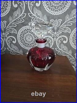 Vintage Irice Cut Glass Perfume Bottle Red & Clear Irving W Rice Co Vintage Irice Cut Glass Perfume Bottle Red & Clear Irving W Rice Co