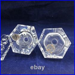 Vintage Irice Cut glass perfume bottle with stopper Set Of 2