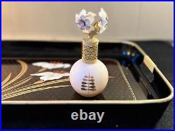 Vintage Irice Irving W Rice Perfume Bottle with Floral Top West Germany