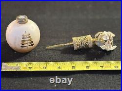 Vintage Irice Irving W Rice Perfume Bottle with Floral Top West Germany