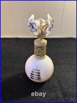 Vintage Irice Irving W Rice Perfume Bottle with Floral Top West Germany