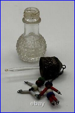 Vintage Irice Perfume Bottle Boy & Girl Dangles Czech 1930's