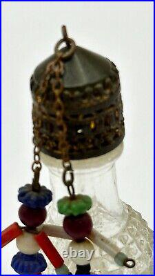 Vintage Irice Perfume Bottle Boy & Girl Dangles Czech 1930's