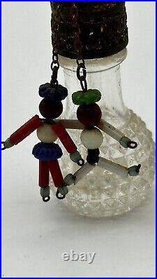 Vintage Irice Perfume Bottle Boy & Girl Dangles Czech 1930's