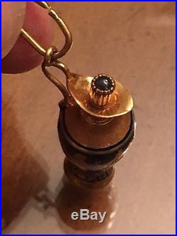 Vintage Italian 18k Solid Gold Perfume Bottle Enamel Charm 12.4 Grams