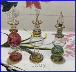 Vintage Italian Blown Glass Perfume bottles (3)
