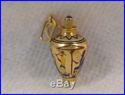 Vintage Italian Enamel Perfume Bottle 18kt Solid Gold