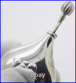Vintage Italian Handmade Genuine Silver. 800 Teardrop Shaped Perfume Bottle