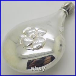 Vintage Italian Handmade Genuine Silver. 800 Teardrop Shaped Perfume Bottle