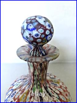 Vintage Italian Murano Millefiori Perfume Bottle with Original Stopper