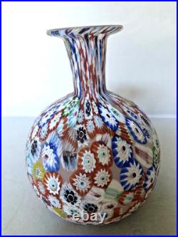 Vintage Italian Murano Millefiori Perfume Bottle with Original Stopper