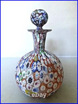 Vintage Italian Murano Millefiori Perfume Bottle with Original Stopper