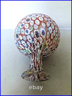 Vintage Italian Murano Millefiori Perfume Bottle with Original Stopper