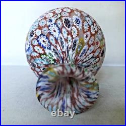 Vintage Italian Murano Millefiori Perfume Bottle with Original Stopper
