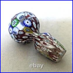 Vintage Italian Murano Millefiori Perfume Bottle with Original Stopper